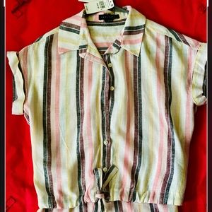 Sanctuary ‘Borrego’ Linen Blend Front Tie Top.